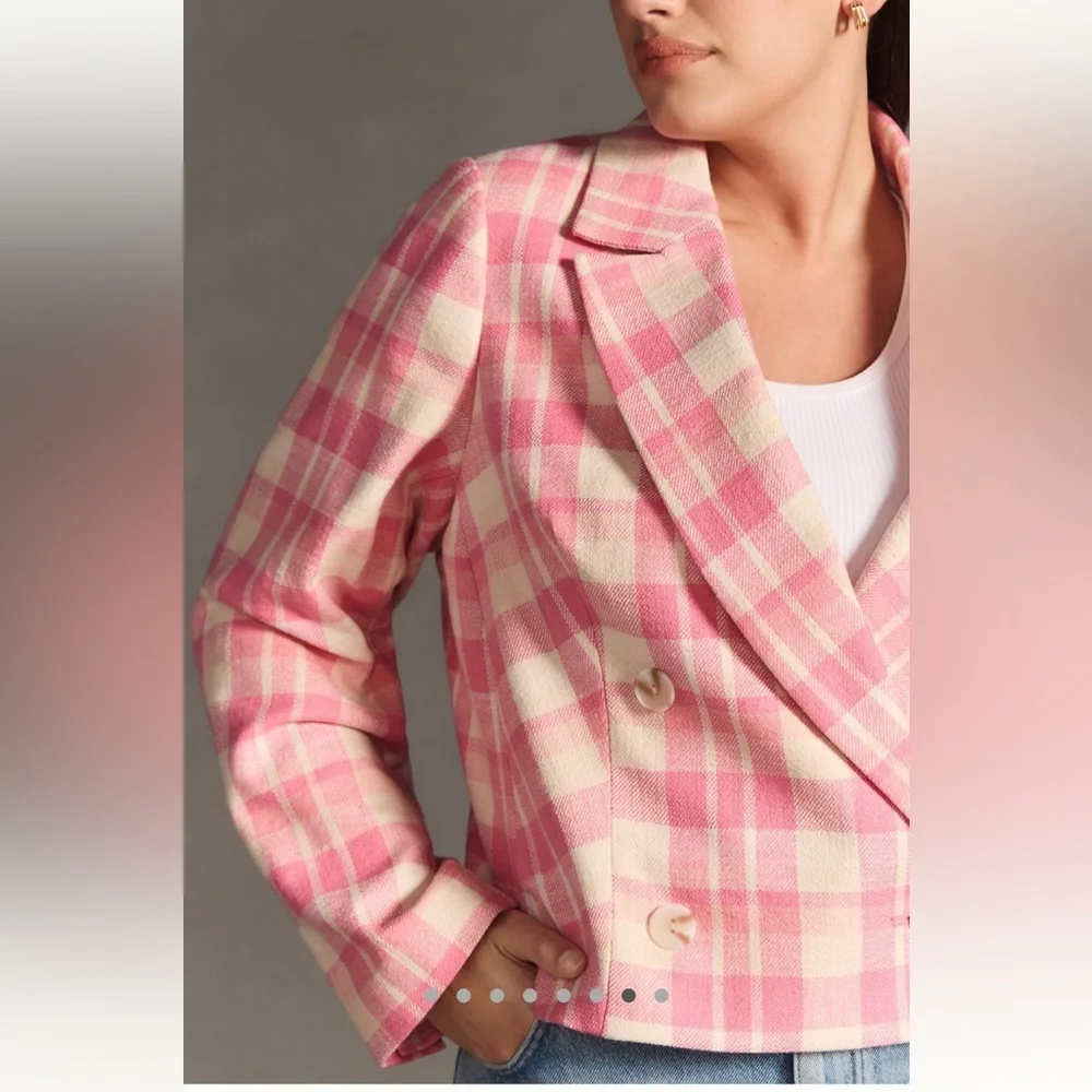 Anthropologie Maeve Cropped Double Breasted Jacket - Picture 11 of 11